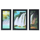 Load image into Gallery viewer, JaipurCrafts Waterfall Set of 3 Large Framed UV Digital Reprint Painting (Wood, Synthetic, 36 cm x 61 cm)