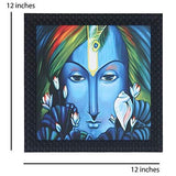 गैलरी व्यूवर में इमेज लोड करें, JaipurCrafts Krishna Framed UV Digital Reprint Painting (Wood, Synthetic, 30 cm x 30 cm)