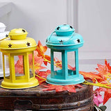 Load image into Gallery viewer, JaipurCrafts Set of 2 Tealight Candle Hanging Lanterns | Hanging Tealight Holder (Yellow, Blue)