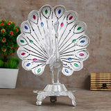 Load image into Gallery viewer, JaipurCrafts Premium Aluminium Meenakari Peacock Figurine Showpiece- 12 in