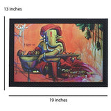 गैलरी व्यूवर में इमेज लोड करें, JaipurCrafts Lord Ganesha Large Framed UV Digital Reprint Painting (Wood, Synthetic, 36 cm x 51 cm)