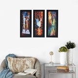 गैलरी व्यूवर में इमेज लोड करें, JaipurCrafts Modern Art Set of 3 Large Framed UV Digital Reprint Painting (Wood, Synthetic, 41 cm x 53 cm)