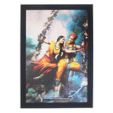 गैलरी व्यूवर में इमेज लोड करें, JaipurCrafts Radha Krishna Large Framed UV Digital Reprint Painting (Wood, Synthetic, 36 cm x 51 cm)