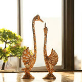 Load image into Gallery viewer, JaipurCrafts Aluminium Pair Of Kissing Duck Showpiece, 10.25 IN, Silver, 1 Piece