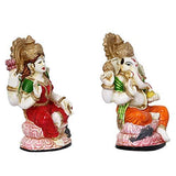 गैलरी व्यूवर में इमेज लोड करें, JaipurCrafts Premium Lord Laxmi Ganesha Showpiece for Diwali Poojan (Set of 2)