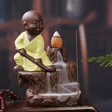 Load image into Gallery viewer, Jaipurcrafts Webelkart Kung-Fu Style Monk Buddha Smoke Back Flow Cone Incense Holder