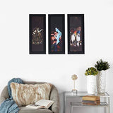 गैलरी व्यूवर में इमेज लोड करें, JaipurCrafts Radha Krishna Set of 3 Large Framed UV Digital Reprint Painting (Wood, Synthetic, 41 cm x 53 cm)