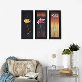 गैलरी व्यूवर में इमेज लोड करें, JaipurCrafts Flowers Set of 3 Large Framed UV Digital Reprint Painting (Wood, Synthetic, 41 cm x 53 cm)
