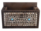 Load image into Gallery viewer, JaipurCrafts Decorative Premium Silver Flower Studded Pen and Tablet Holder