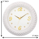 Load image into Gallery viewer, JaipurCrafts Plastic Wall Clock (38 x 34 x 5.08 cm, White)