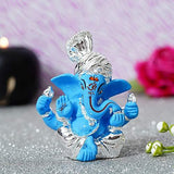 गैलरी व्यूवर में इमेज लोड करें, Webelkart Silver Plated Lord Ganesha for Car Dashboard Statue Ganpati Figurine God of Luck &amp; Success Diwali Gifts Home Decor (Size: 7.36 x 3.50 x 6.00 cm)