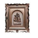 गैलरी व्यूवर में इमेज लोड करें, JaipurCrafts Spiritual Radha-Krishna Photo Frame Showpiece - 46 cm (Plastic, Brown, Gold)