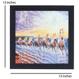 Load image into Gallery viewer, JaipurCrafts Running Horse Framed UV Digital Reprint Painting (Wood, Synthetic, 30 cm x 30 cm)