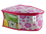 Load image into Gallery viewer, JaipurCrafts 3 Piece Non Woven Flower Print Blouse Cover Set, Pink (39 cm x 27 cm x 20 cm)