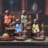 Load image into Gallery viewer, JaipurCrafts WebelKart Kung-Fu Style Monk Buddha Smoke Back Flow Cone Incense Holder| Decorative Showpiece- with 6 Free Smoke Back Flow Scented Cone Incenses