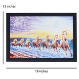 Load image into Gallery viewer, JaipurCrafts Running Horses Large Framed UV Digital Reprint Painting (Wood, Synthetic, 36 cm x 51 cm)