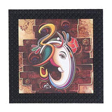 गैलरी व्यूवर में इमेज लोड करें, JaipurCrafts Lord Ganesha Framed UV Digital Reprint Painting (Wood, Synthetic, 26 cm x 26 cm)