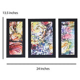 Load image into Gallery viewer, JaipurCrafts Modern Art Set of 3 Large Framed UV Digital Reprint Painting (Wood, Synthetic, 36 cm x 61 cm)