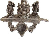 Load image into Gallery viewer, JaipurCrafts White Matel Lord Ganesha and Riddhi-Siddhi with Deepak