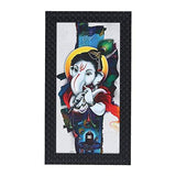 Load image into Gallery viewer, JaipurCrafts Lord Ganesha Framed UV Digital Reprint Painting (Wood, Synthetic, 36 cm x 21 cm)