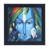 गैलरी व्यूवर में इमेज लोड करें, JaipurCrafts Krishna Framed UV Digital Reprint Painting (Wood, Synthetic, 30 cm x 30 cm)