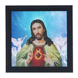Load image into Gallery viewer, JaipurCrafts God Jesus Framed UV Digital Reprint Painting (Wood, Synthetic, 30 cm x 30 cm)