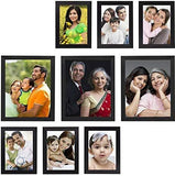 गैलरी व्यूवर में इमेज लोड करें, WebelKart Set of 9 Individual Photo Frame- Multiple Size (3 Units of 8x10, 6 Units of 5x7, Black)
