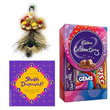 Load image into Gallery viewer, Webelkart Premium Diwali Gift Combo of Lord Krishna Tealight Holder, 1 Cadbury Celebrations Chocolates Gift Pack