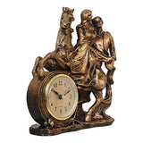 गैलरी व्यूवर में इमेज लोड करें, JaipurCrafts Resin Love Couple Sitting On Bike With Table Clock Statue, 18 CM, Gold, 1 Piece