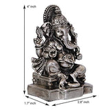 गैलरी व्यूवर में इमेज लोड करें, Webelkart Silver Plated Lord Ganesha,God of Luck &amp; Success Diwali Gifts Home Decor (Size: 4.00&quot;)