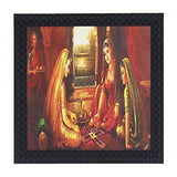 Load image into Gallery viewer, JaipurCrafts Rajasthani Lady Framed UV Digital Reprint Painting (Wood, Synthetic, 30 cm x 30 cm)