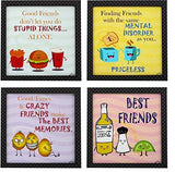 Load image into Gallery viewer, Webelkart Designer Funny Quote Framed Poster (Synthetic, 10 x 10 inch, Multicolour) - Set of 4
