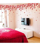गैलरी व्यूवर में इमेज लोड करें, Decals Design StickersKart Wall Stickers Flowers Pink &amp; Red Romantic Cherry Wedding Decoration Living Room Backdrop (Multicolor)