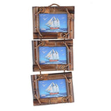 गैलरी व्यूवर में इमेज लोड करें, JaipurCrafts Designer Graceful Drop Wooden Collage Frame Set (Brown, Set of 3)