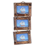 Load image into Gallery viewer, JaipurCrafts Designer Graceful Drop Wooden Collage Frame Set (Brown, Set of 3)