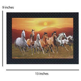 Load image into Gallery viewer, JaipurCrafts Running Horses Large Framed UV Digital Reprint Painting (Wood, Synthetic, 23 cm x 33 cm)