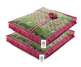 Load image into Gallery viewer, JaipurCrafts 2 Pcs Satin Fabric Saree Cover, 3 Sarees, Gift Set, Pink