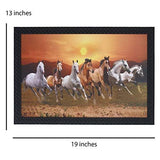 Load image into Gallery viewer, JaipurCrafts Running Horses Large Framed UV Digital Reprint Painting (Wood, Synthetic, 36 cm x 51 cm)