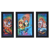 Load image into Gallery viewer, JaipurCrafts Lord Ganesha Set of 3 Large Framed UV Digital Reprint Painting (Wood, Synthetic, 36 cm x 61 cm) Radha Krishna 2