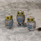 गैलरी व्यूवर में इमेज लोड करें, JaipurCrafts Polyresin Beautiful Owl Family Set, 3.00 IN, Multicolour, 3 Piece