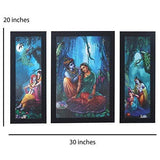 गैलरी व्यूवर में इमेज लोड करें, JaipurCrafts Lord Ganesha Set of 3 Large Framed UV Digital Reprint Painting (Wood, Synthetic, 36 cm x 61 cm)