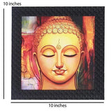 Load image into Gallery viewer, JaipurCrafts Gautam Buddha Framed UV Digital Reprint Painting (Wood, Synthetic, 26 cm x 26 cm)