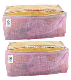 गैलरी व्यूवर में इमेज लोड करें, JaipurCrafts Quilted Polka Dots Cotton Saree Cover Set/Saree Storage Bag, Maroon (40 x 30 x 20 cm)-Pack of 2 (Non Woven Purple-Pack of 2)