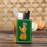 गैलरी व्यूवर में इमेज लोड करें, JaipurCrafts Exclusive Premium Antique Rajasthani Pen Stand - 4 in (Wood)