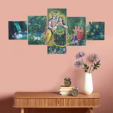Load image into Gallery viewer, JaipurCrafts Multieffect UV Textured Panel Painting (Synthetic, 60 cm x 125 cm x 1 cm, Set of 5)