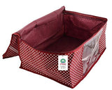 Load image into Gallery viewer, JaipurCrafts 12 Pieces Quilted Polka Dots Cotton Saree Cover Set, Maroon (40 x 30 x 20 cm)