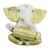 गैलरी व्यूवर में इमेज लोड करें, Webelkart Gold Plated Lord Ganesha Musician for Car Dashboard Statue Ganpati Figurine God of Luck &amp; Success Diwali Gifts Home Decor (Size: 3.00 x 2.50 inches)