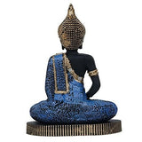गैलरी व्यूवर में इमेज लोड करें, Premium Meditating Sitting Gautam Buddha Idol Statue Showpiece for Home ( Black and Blue)