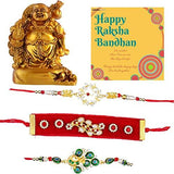 गैलरी व्यूवर में इमेज लोड करें, Webelkart Premium Combo of Rakhi Gift for Brother and Bhabhi and Kids with Premium Feng Shui Laughing Buddha Showpiece