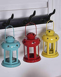 Load image into Gallery viewer, JaipurCrafts Set of 2 Tealight Candle Hanging Lanterns | Hanging Tealight Holder (Yellow, Blue)